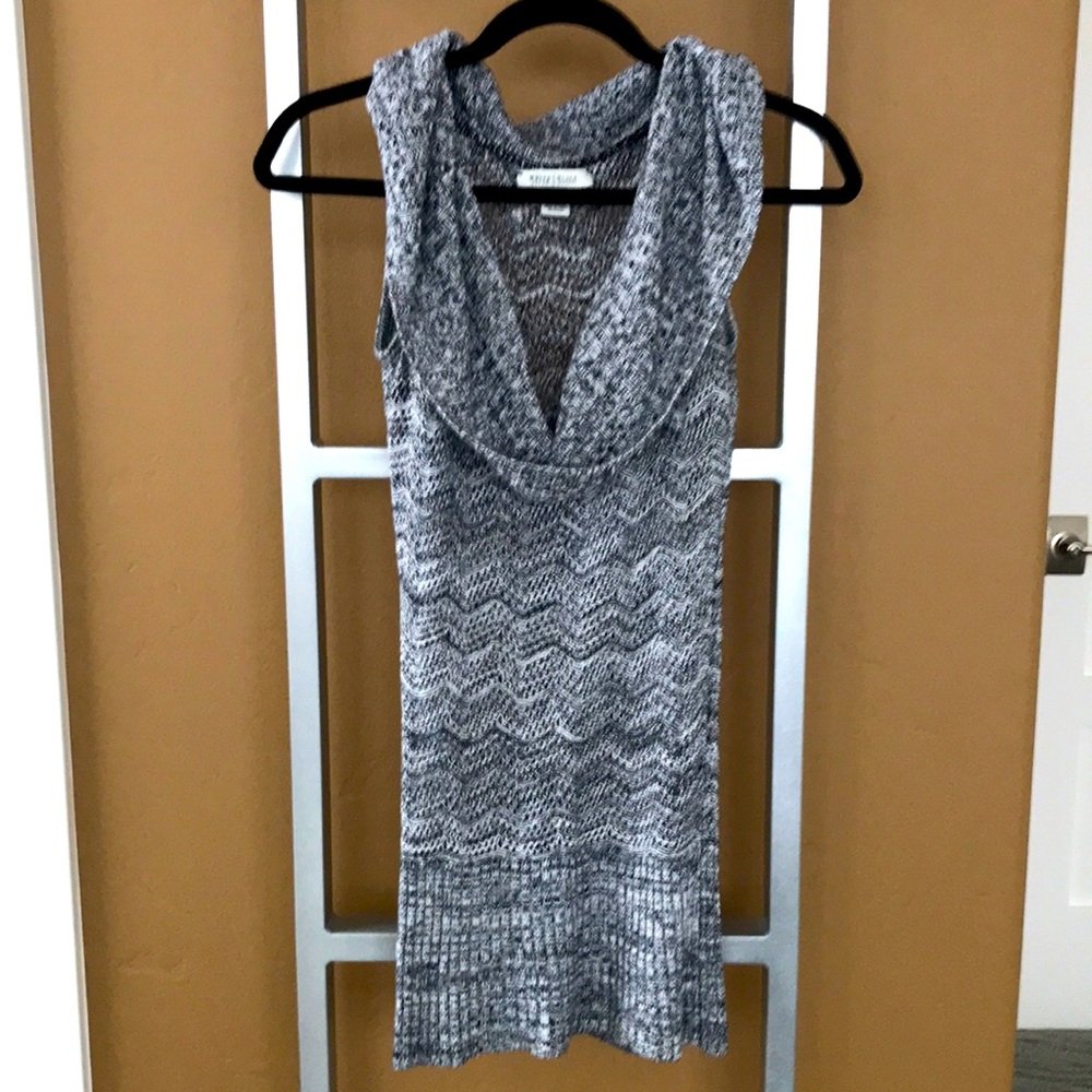 Sheer cowl neck tunic